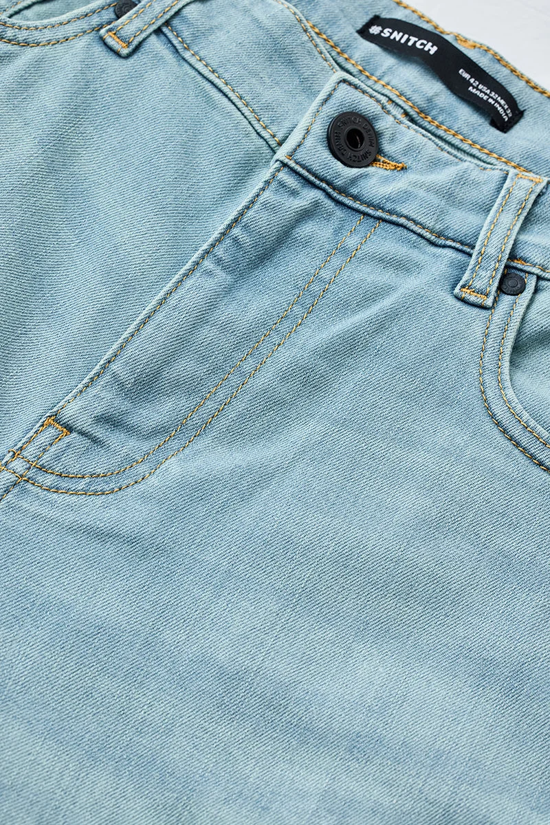 SNITCH Blue Washed Skinny Jeans for Men | Best Price UAE